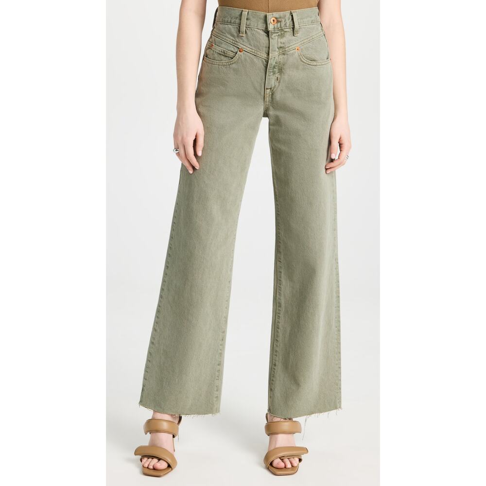 Slvrlake 'Grace' Green Cotton Double Yoke Denim Jean Size 24